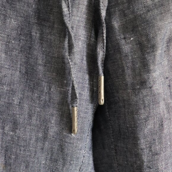 Saks Fifth Avenue 100% Linen Medium Straight Leg Elastic Roll Cuff Trouser Pants - Picture 6 of 11